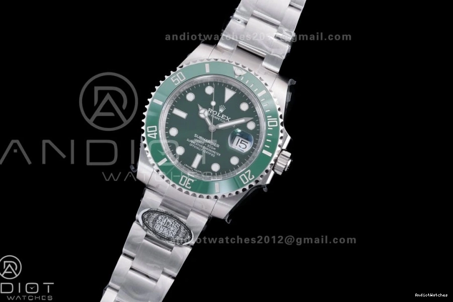 Sporty SA 1:1 Best 1125 904L Green Edition 116610 On Submariner SS LV Clean Hulk Ceramic Bracelet 0524